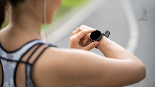 girl checking watch for fitness